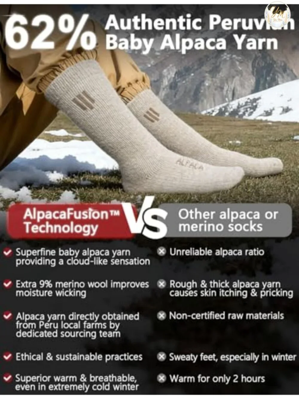 Alpaca Wool Heavyweight Thermal Boot Socks Hunting Hiking Working Thick
